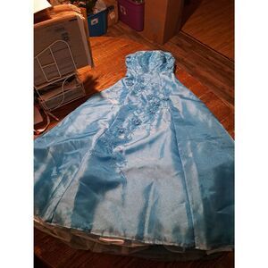 Size 2 Riva Designs Sleeveless Formal Maxi Dress Blue Embellished Prom Wedding